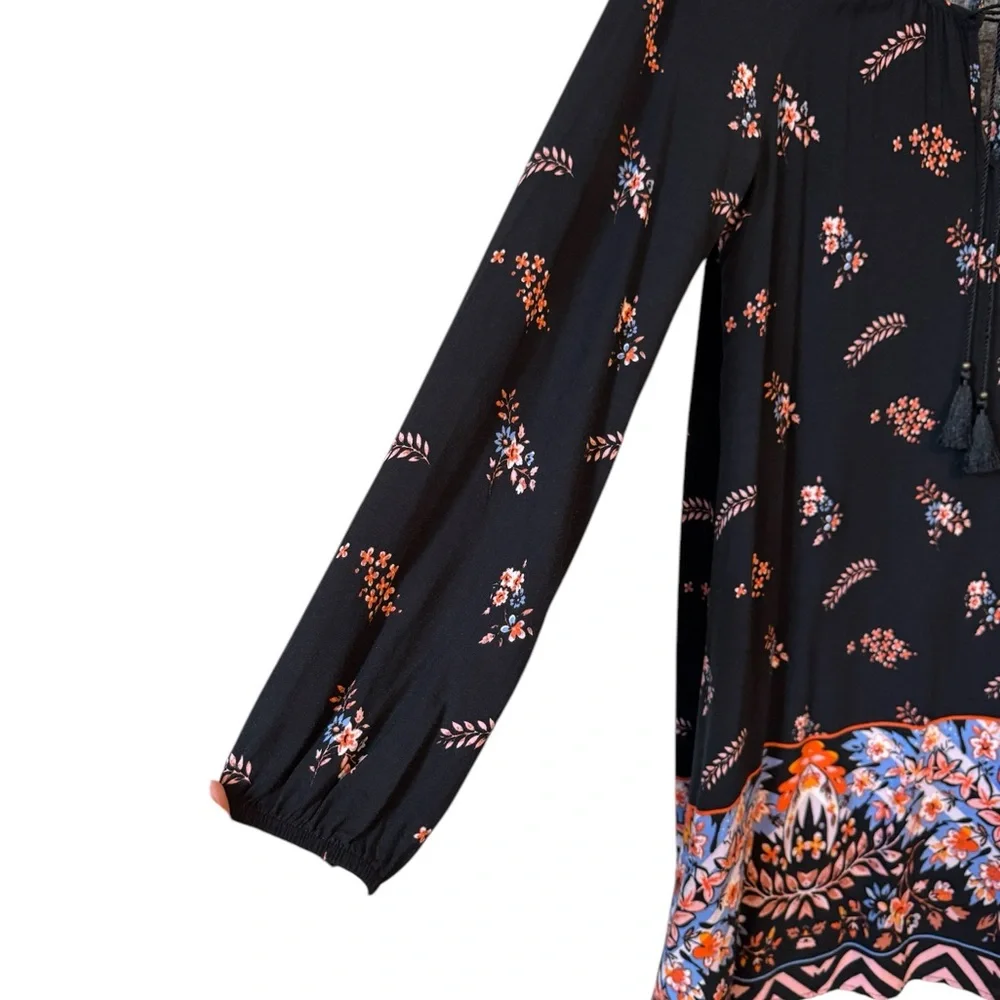 ❤️Express Black Floral Tunic Dress   XSMALL    #CL - Picture 4 of 6